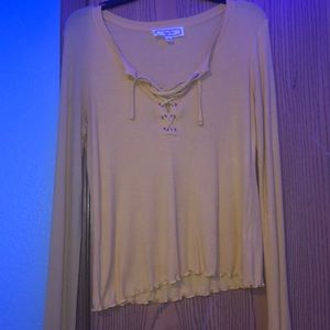 yellow long sleeve top